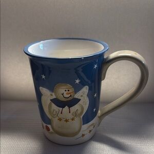 Blue and White Snowman Mug